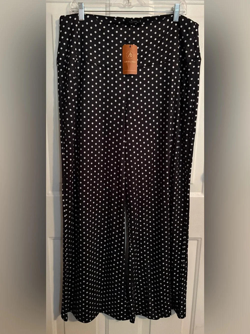 Arolina Black White Polka Dot Wide-Leg  Pants